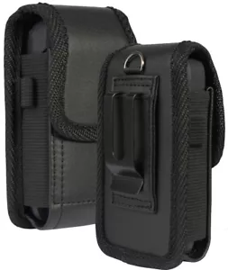 Black Leather Case Pouch Belt Clip for Kyocera DuraXV Extreme E4810 E4830 E4610 - Picture 1 of 10