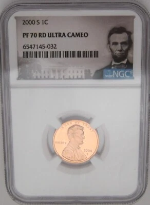 2000-S Lincoln Memorial Cent NGC PF70 RED ULTRA CAMEO - Bright RED Strong Strike - Image 1 of 4