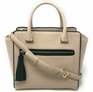 Kate Spade Allyn Warm Beige Leather Satchel Crossbody WKRU4322 NWT $359 Retail - Picture 1 of 8