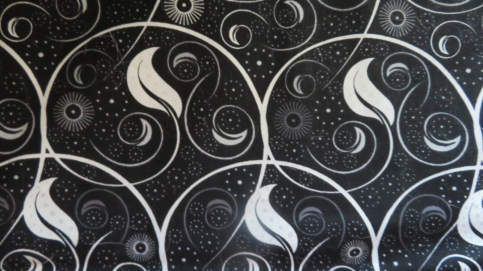 Northcott Califon Black And White With Swirl & Leaf Design #3002 - Image 1 of 1