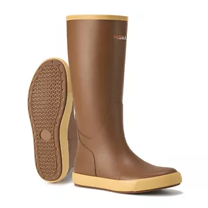 HISEA Men Knee High Fishing Deck Boots w/Side Gusset Outdoor Yard Work Rain Boot - Picture 1 of 27
