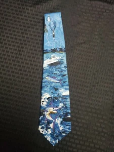 Vintage Flo-Rence Sailfish Marlin Fishing Necktie - Picture 1 of 6