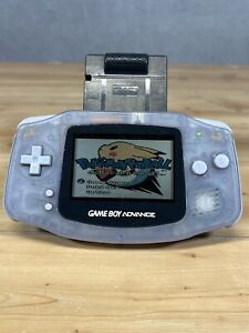 Clear Glacier Nintendo Game Boy Advance GBA Console AGB-001 Tested Works
