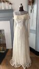 Vintage 1950S Princess Lace Wedding Gown long sleeve beaded ruffles
