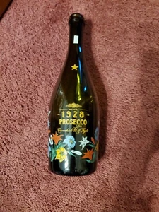 EMPTY Cavicchioli Italian 1928 Prosecco Wine floral etched Bottle awesome - Picture 1 of 6
