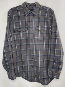 Hurley Herren grau neuwertig blau kariert Baumwolle Flanell Taschen Langarmshirt Gr. Med - Bild 1 von 13
