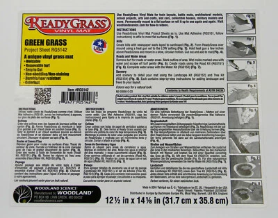 WOODLAND SCENICS READY GRASS MAT 12" x 14" GREEN GRASS landscape WDS5142 NEW - Image 1 of 2