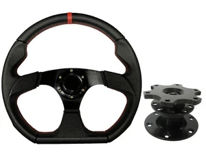 Schwarz Aftermarket 350mm D1 Lenkrad + Schnellspanner Boss 42BK für Toyota - Bild 1 von 4
