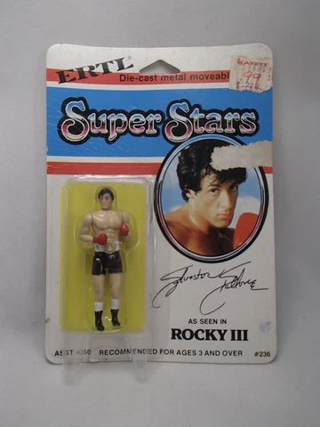 Vintage 1982 ERTL Super Stars ROCKY III die-cast metal 3" action figure toy MOC Cover