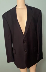 Mens Ralph Lauren Wool Blend Black 2 Button Jacket Sport Coat Size 46R EUC - Picture 1 of 6