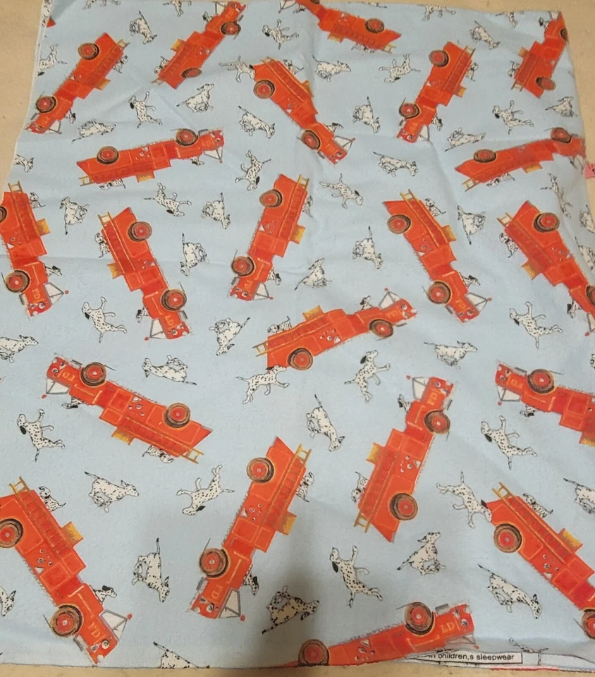 Marcus Brothers Textiles Cotton Quilt Fire Truck Engine Dalmatian Dog 22"x36" - Image 1 of 4