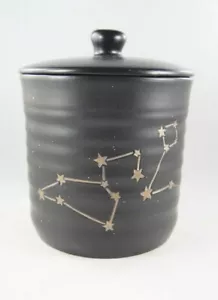 Stay Wild Moon Child Black Boho Constellation Stars Ceramic Jar Cannister w/ Lid - Picture 1 of 7