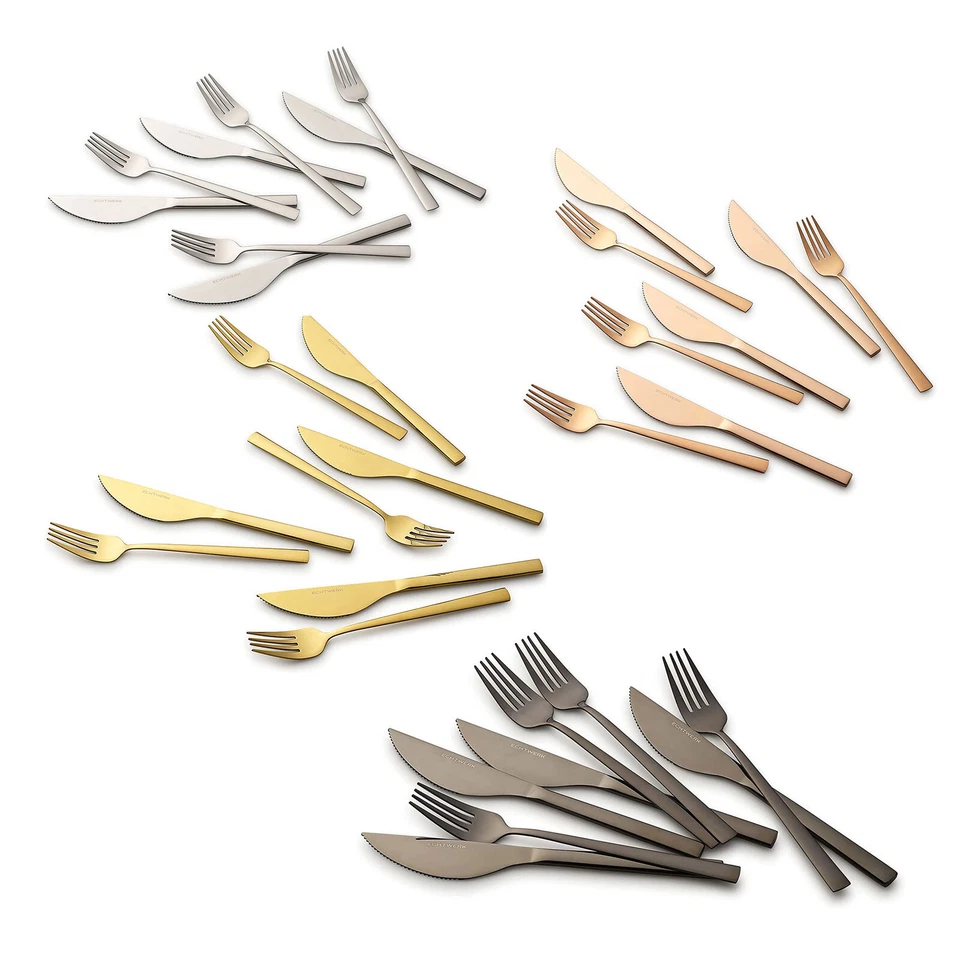 Echtwerk Pizzabesteck-Set Pizzaset Steakbesteck Essbesteck 8-tlg. Edelstahl - Bild 1 von 1