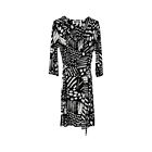 Vicky Tiel Black And White Abstract Art Print Dress Size Small