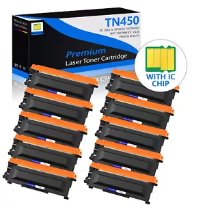10PK for Brother TN450 Toner Cartridge HL-2130 HL-2132 HL-2220 HL-2230 HL-2240 - Picture 1 of 22