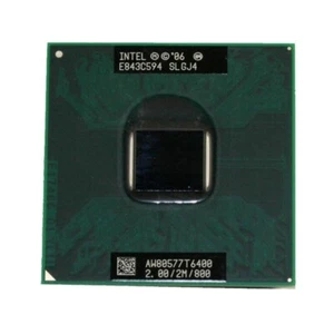 Intel Dual Core DUO T6400 CPU 2.0GHz 2M Socket P Processor SLGJ4 35W - Picture 1 of 2