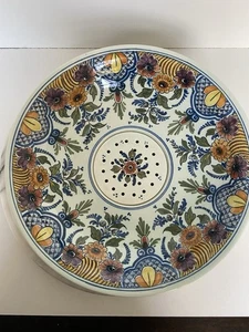 Collectible Delft Berry Bowl with Strainer 10" made in Holland - Picture 1 of 6