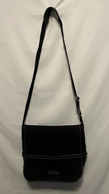 Bolso Bandolera para Laptop Dooney & Bourke Negro Denim Cuero Borde  Foto 1 de 4