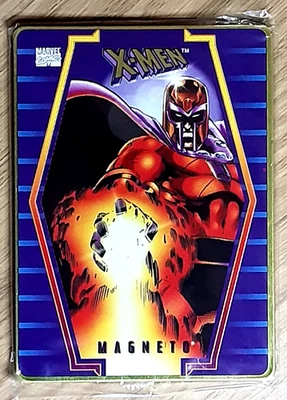 1996 Marvel X-Men Embossed Metal Collector Card 5 MAGNETO - Bild 1 von 2