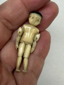 FIGURA MUÑECA ASIÁTICA MINIATURA VINTAGE A ANTIGUA TOTALMENTE ARTICULADA 1,75" - Imagen 1 de 4