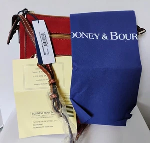 NWT Donney Bourke "Payton" Red Suede Triple Zip Large Crossbody/Shoulder Bag - Picture 1 of 15