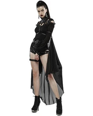 Punk Rave Womens Gothic Harness Cape Cloak Black Bat Wing Dieselpunk Apocalyptic - Image 1 of 4