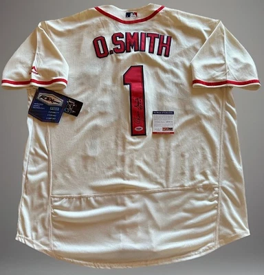 Ozzie Smith signed jersey. PSA. NWT Majestic. Cardinals - Image 1 of 4