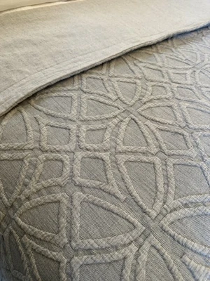 Hotel Collection Queen Duvet Cover Gray Matelasse Medallion Luxury Macys - Image 1 of 4