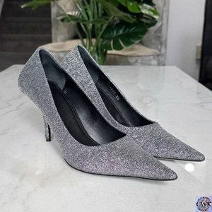 Cuchillo Balenciaga Plata Brillo Punta Tacones Talla 39 EU / 8.5 EE. UU. Para Mujer’s - Imagen 1 de 13