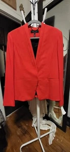rag & bone New York NWT $550 Red - Hidden Button Deep V Blazer Jacket 10 - Picture 1 of 7
