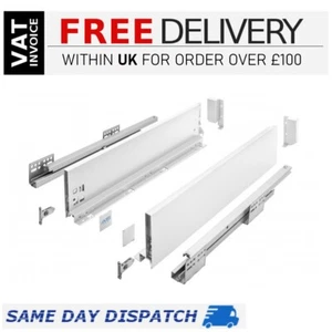UltraSlim AXIS PRO Soft Close White Kitchen Drawer Box Sides Drawer Runners - Picture 1 of 17