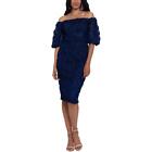 Xscape Womens Lace Midi Formal Cocktail and Party Dress BHFO 2526