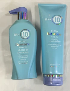 It’s A 10 Scalp Restore Miracle Charcoal Shampoo 10oz & Conditioner 8oz NEW - Picture 1 of 2