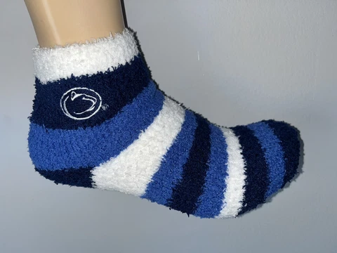 PENN STATE NITTANY LIONS NCAA COLLEGE LOGO FUZZY ANKLE SLEEP SOCKS Q Cover