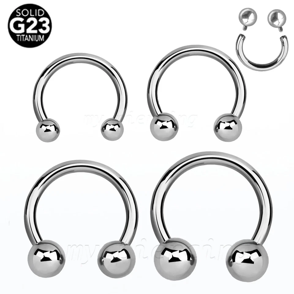 2x Grado Implante Titanio Roscado Internamente Herradura Orejas Circulares Labio Tabique Foto 1 de 4