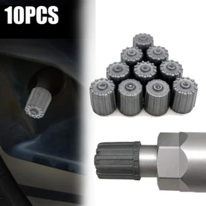 10x TPMS Dust Caps Grey Plastic Tyre Pressure Sensor Valve Caps Car Accessories - Picture 1 of 21