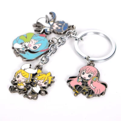 MARKELOS Schlüsselanhänger 4 Chibi Figuren Miku Hatsune Megurine Luka Kagamine Rin/Len