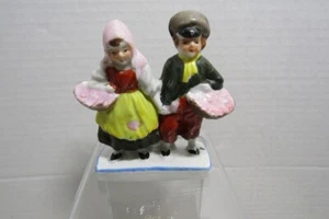 Vintage Porzellan Figur Junge und Mädchen mit Körben handbemalt gemarkt Japan - Bild 1 von 5