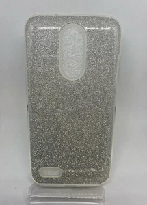 COVER in SILICONE PER LG K9 / K8 2018 - CUSTODIA GLITTER TRE STRATI ARGENTO - Foto 1 di 1