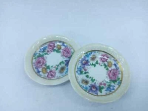 B & C L. Bernardaud & Co LIMOGES France pair of Saucers Flower - Picture 1 of 6