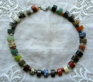 AUSGEFALLENES COLLIER - MULTICOLOR - ACHATE - 44 cm - Bild 1 von 2