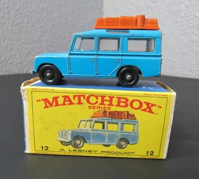 1965 Matchbox #12 Safari Land Rover Blue w/Original Box Lesney Made in England - Image 1 of 4