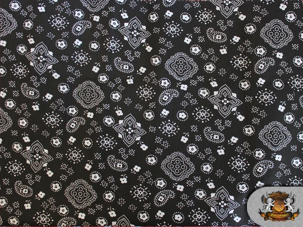 Polialgodón Estampado PAISLEY PATRÓN NEGRO Tela 60" W Vendido por Yarda NTXT-69 Foto 1 de 1