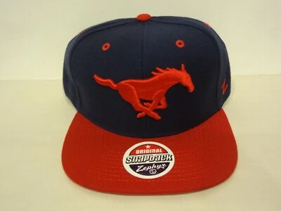 Vintage NCAA SMU Mustangs LOGO Snapback Cap Hat 90s Zephyr NEW NWT Wool Blend - Image 1 of 4
