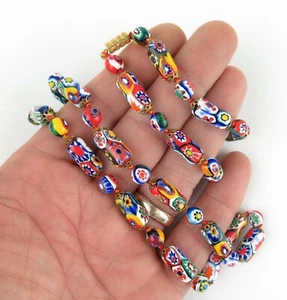 Stunning E. Moretti Venetian millefiori glass bead necklace c1920 - Picture 1 of 8