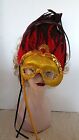 Mardi Gras Mask on a Stick Glitter Sequins Feathers Halloween