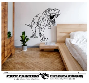 Pegatinas de decoración de arte de pared para dinosaurios geométricos TREX furgoneta hogar dormitorio  - Imagen 1 de 3