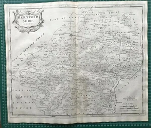 1695 Antiguo mapa de Morden Hertfordshire - de Camden's Brittania - Imagen 1 de 5