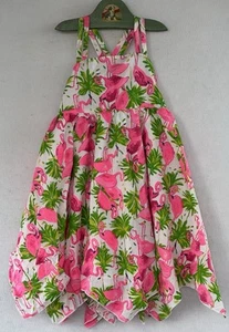 Tommy Bahama Flamingo Sundress Fairy Hemline Sz 7 Colorful Summer - Picture 1 of 3
