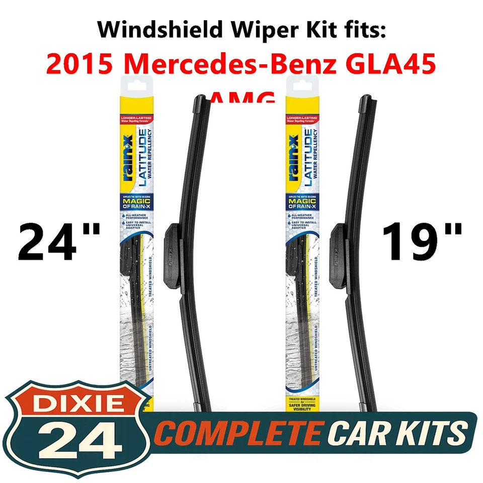 Rain-X Latitude 2-n-1 Wiper Kit fits: 2015 Mercedes-Benz GLA45 AMG (24" & 19") Foto 1 de 4